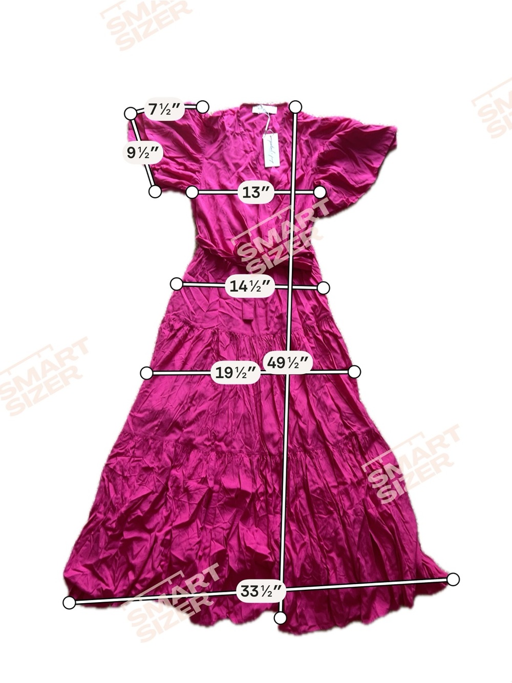 NWT Petal & Pup Small Pink Wrap Maxi Dress with Tie Waist - Picture 6 of 7